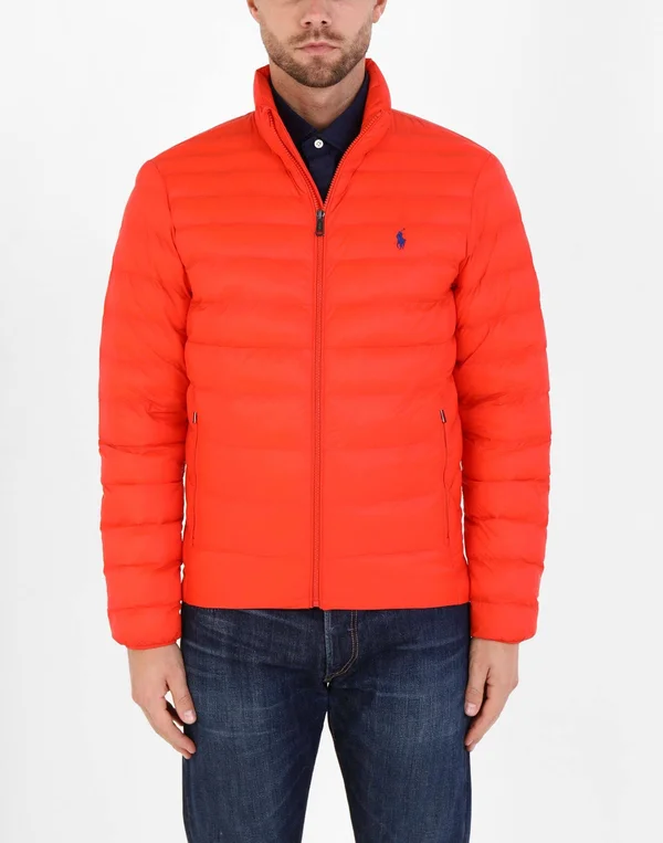 Polo Ralph Lauren Packable Quilted Jacket Man Synthetic Down Jacket Orange Size Xs Recycled Nylon