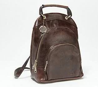 Patricia Nash Leather Alencon Top Handle Backpack, DistresedChocol