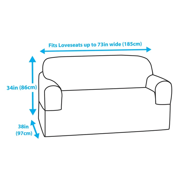 Maytex 4100142 1 Piece Torie Stretch Fabric Loveseat Slipcover Tan