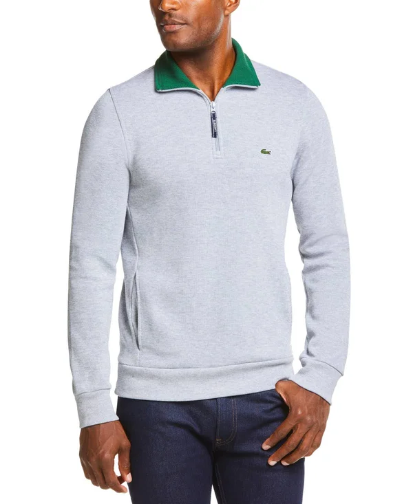 Lacoste Men's Rib Interlock 1/2 Zip Sweatshirt
