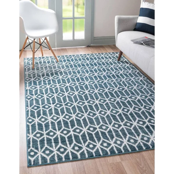 Unique Loom Matrix Trellis Diamonds Rug, 9& x 12&, Gray