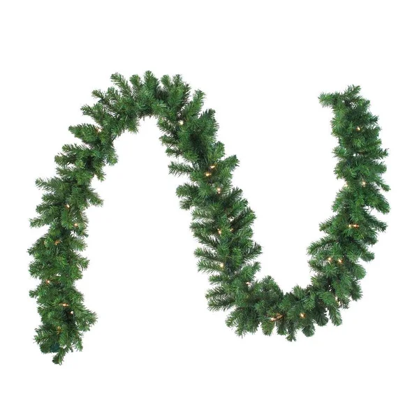 Northlight 9& x 10x22 Pre-Lit Oak Creek Pine Artificial Christmas Garland - Clear Dura-Lit Lights