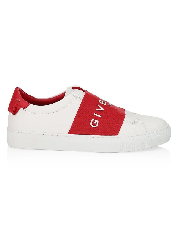 Givenchy White & Red Elastic Urban Street Sneakers