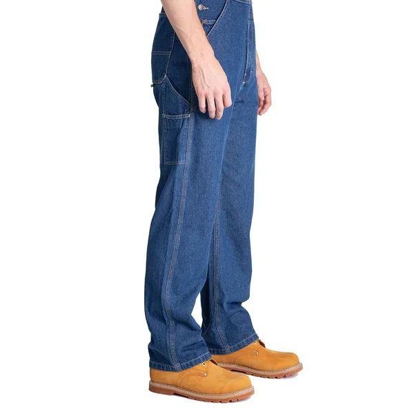 Berne Men's Original Unlined Washed Denim Bib Overall Stone Wash Dark, 48X32/Regular