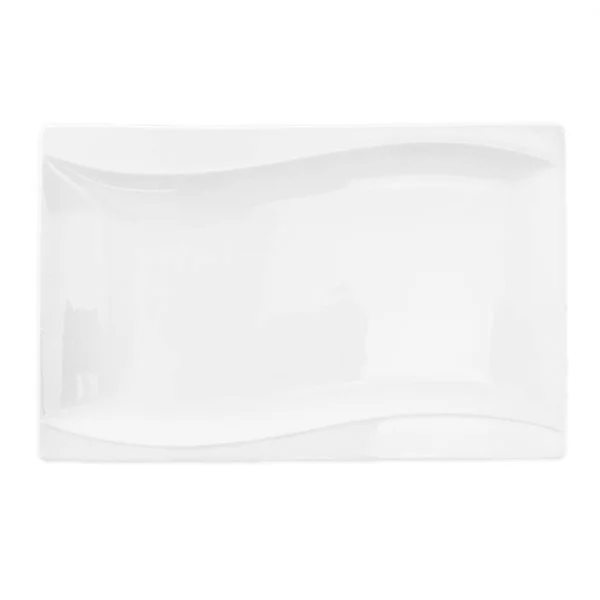 Sea Wave - Rectangular PLATE, 9x22W x 6 1/4x22L, Porcelain, White, 8 Packs