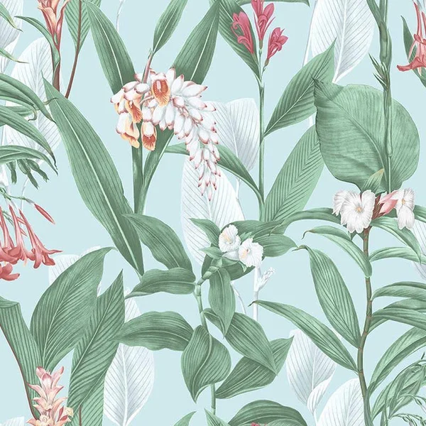 Graham & Brown Botanical Duck Egg Wallpaper