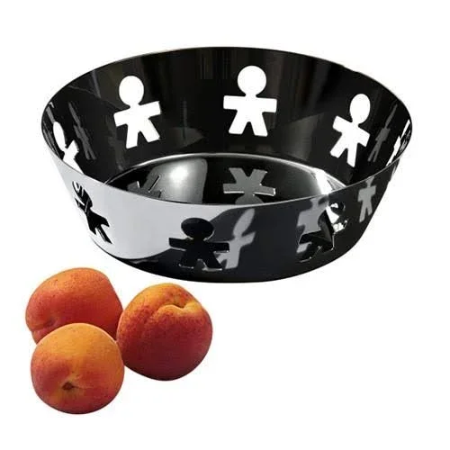 Alessi Girotondo Round Basket Black