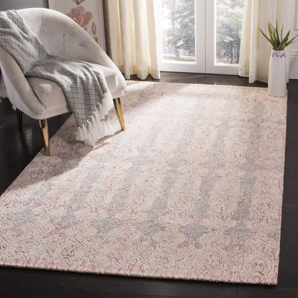 Safavieh Glamour Rug Collection GLM536U - Light Pink - Ivory - 3& x 5&