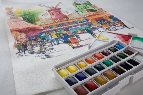 Lefranc & Bourgeois 601661 Box of 24 Watercolour Paints with Detachable Palette