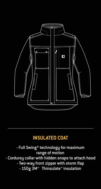 Carhartt Men's Yukon Extremes Full Swing Insulated Coat - XL Regular - Burnt Olive
