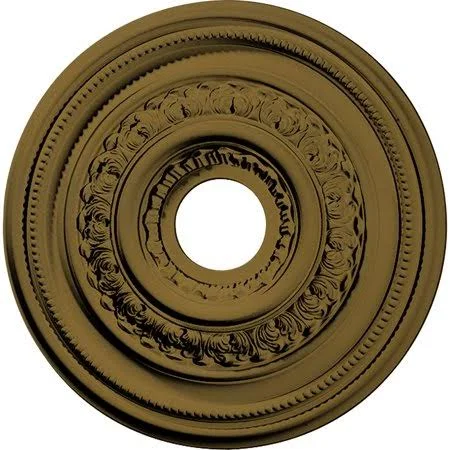 17 5/8x22OD x 3 5/8x22ID x 1 7/8x22P Orleans Ceiling Medallion (Fits Canopies Up to 4 5/8x22) - Hand-Painted Gold