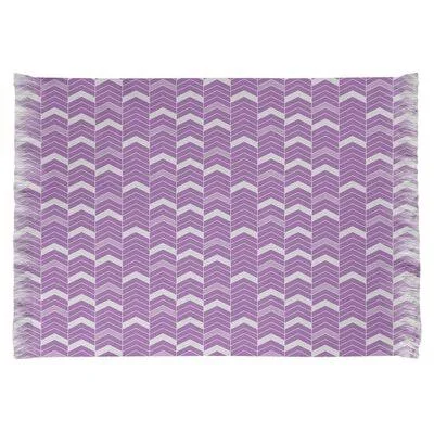 Lined Chevrons Purple Area Rug East Urban Home Non-Skid Pad Included: No