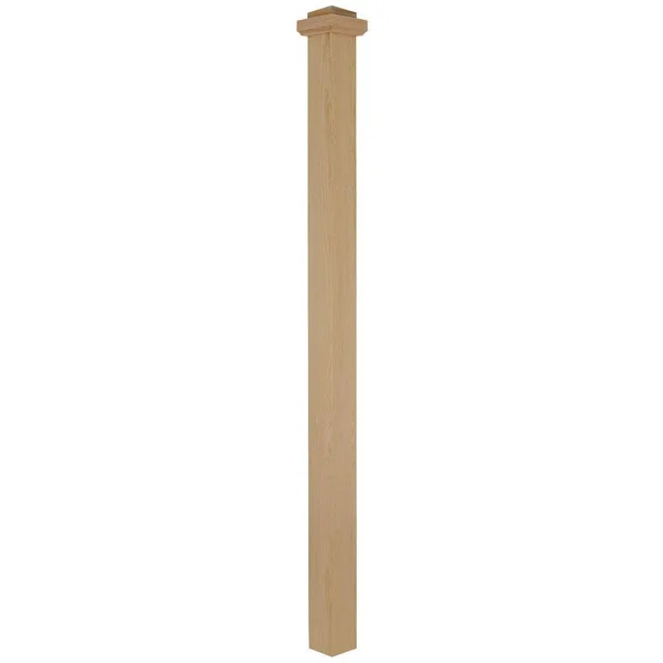 Stair Parts 4075 66 in. x 3-1/2 in. Red Oak Box Newel Post
