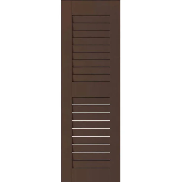 Ekena Millwork RWL18X039TBW Exterior Real Wood Western Red Cedar Open Louvered Shutters (Per Pair) - Tudor Brown, 18x22W x 39x22H