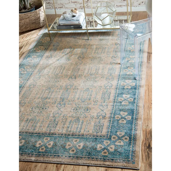 Unique Loom Aigen Salzburg Area Rug (5& x 5& Round - Blue)