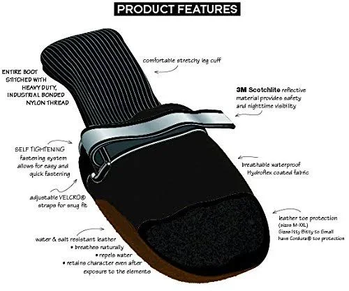 Muttluks All-Weather Dog Boots - Black - Large