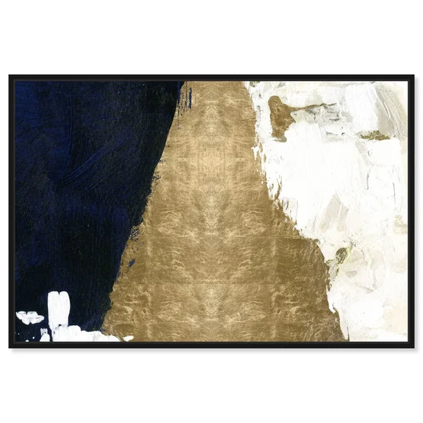 Oliver Gal Abstract Wall Art Framed Canvas Prints 'Night and Day' Paint - Gold - Gold - 45 x 30