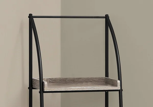 Monarch Specialties Bookcase - 48x22H, Dark Taupe, Black Metal