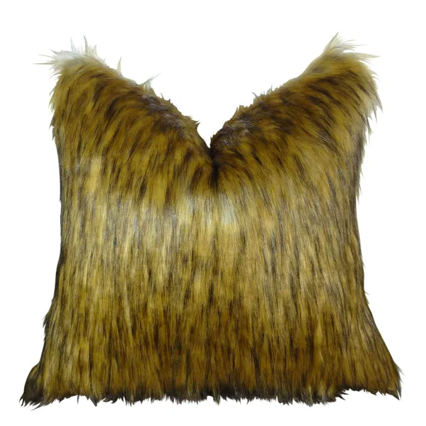 Golden Wolf Handmade Throw Pillow