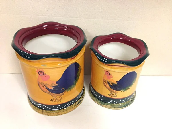 ACK Tuscany Sunshine Country Rooster - Hand Painted Canisters, Set of 4, 85701