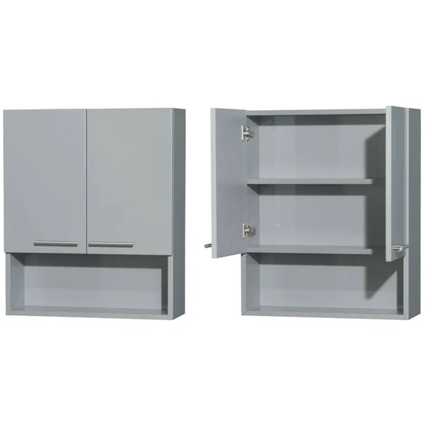 Wyndham Collection, Amare, Bathroom Wall-Mounted Storage Cabinet in Dove Gray (Two-Door)