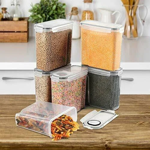 SODPE 6 Pack Cereal Containers Storage Set - BPA Free - Airtight Food Storage Container with Lids - 135.2oz for Snacks, Sugar, Ri