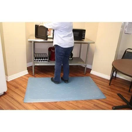 Rhino Anti-Fatigue Mats Marbleized Tile Top Anti-Fatigue Blue 3 ft. x 24 ft. x 1/2 in. Vinyl Commercial Mat