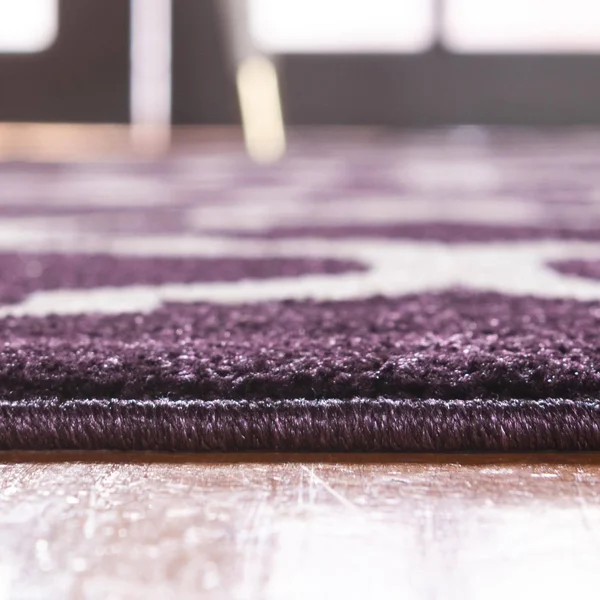 Unique Loom Philadelphia Trellis Area Rug - 6& x 9& (Purple)