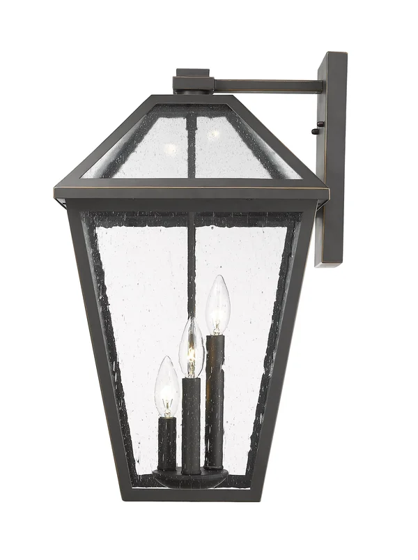 Z-Lite 579XL-ORB Rubbed Bronze 3 Light Outdoor Wall Sconce