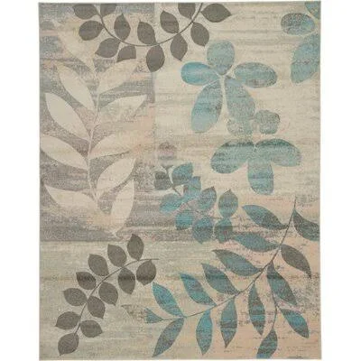 Leeming Floral Ivory/Light Blue Area Rug Winston Porter Rug Size: Runner 2&3x22 x 7&3x22
