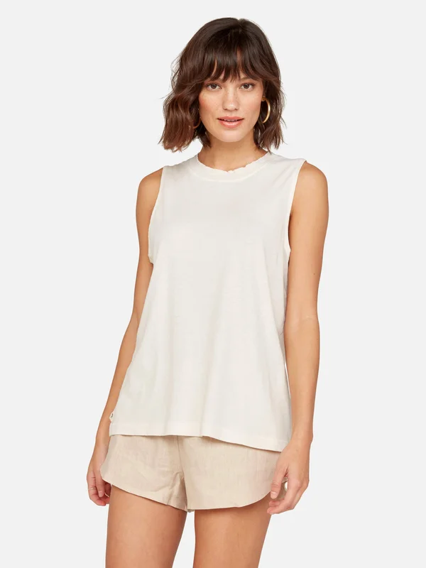 Organic Cotton Vintage Tank Bone - S