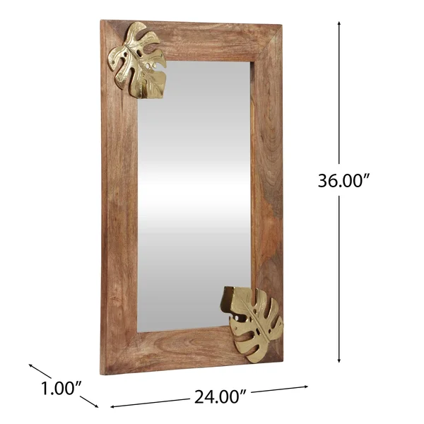 Ridgeway Boho Handcrafted Rectangular Mango Wood Wall Mirror by Christopher Knight Home - 24.00x22 L x 1.00x22 W x 36.00x22 H