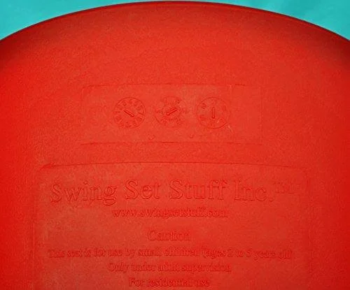 Swing Set Stuff Highback Bucket Seat (Red) with Chains and Hooks and SSS Logo Sticker