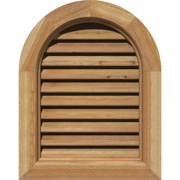 Ekena Millwork GVWRT28X3000RFUWR 28x22W x 30x22H Round Top Gable Vent (33x22W x 35x22H Frame Size): Unfinished - Functional, Roug