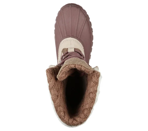Skechers Women's Windom Pretty Waterproof Duck Boot, Natural/Purple
