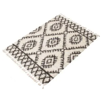 Restrepo Moroccan Shag Cream/Black Area Rug Union Rustic Rug Size: Rectangle 6&7x22 x 9&6x22