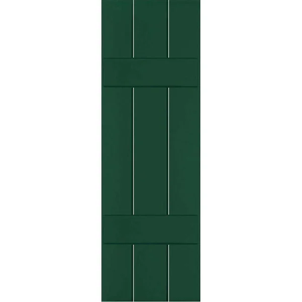 Ekena Millwork 2-Pack 12-in W x 44-in H Chrome Green Board and Batten Wood Western Red Cedar Exterior Shutters - RWB12X044CGW