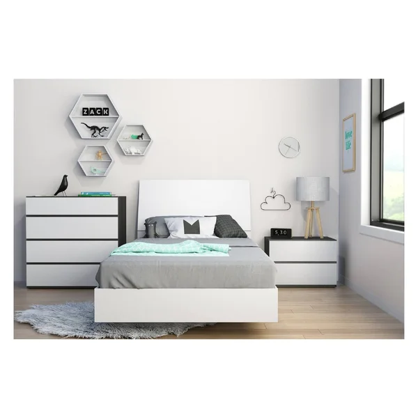 Nexera Twin Size Platform Bed Bundle 400722 White