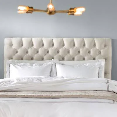 Deeanna Upholstered Panel Headboard Size: Queen - Upholstery: Light Gray