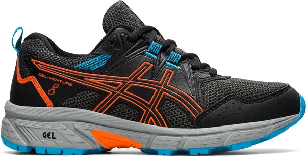 Asics Gel Venture 8 GS Junior Trail Running Shoes - Black-3.5