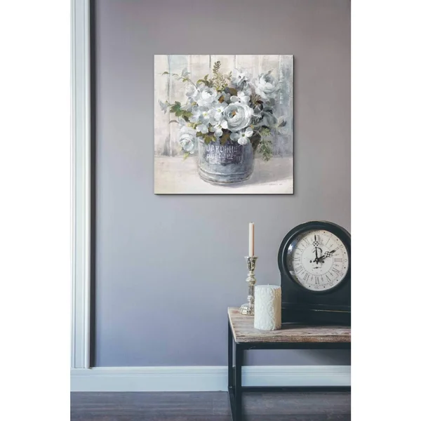 Epic Graffiti &Garden Blooms I Blue Crop& by Danhui Nai - Canvas Wall Art, 26x22x26x22