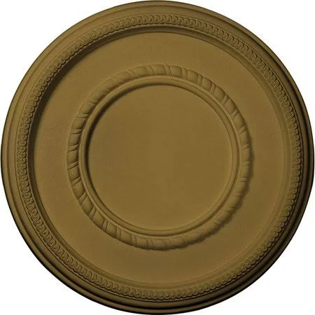 17 3/8 inchod x 1 1/8 inchp Federal Roped Large Ceiling Medallion (Fits Canopies Up to 7 3/4 inch) - Hand-Painted Gold