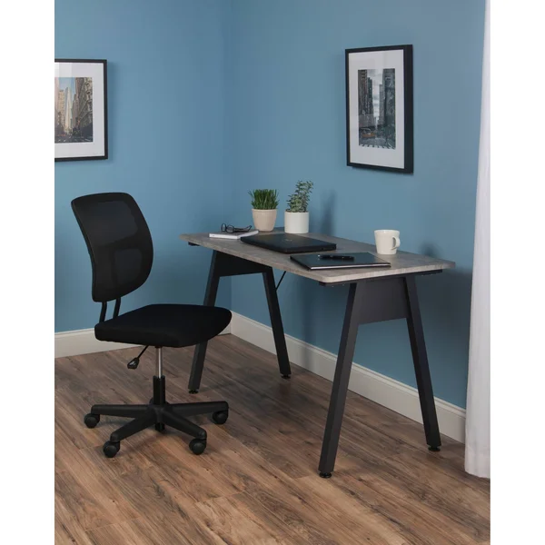 Ofm Essentials Collection 48x22 Table Desk - in Concrete, Blk