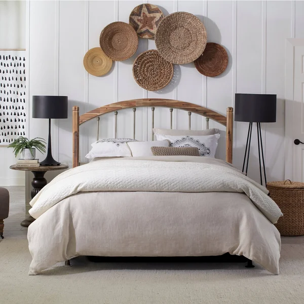 Hillsdale Furniture Bayfront Wood and Metal Headboard with Frame - Pewter - Queen