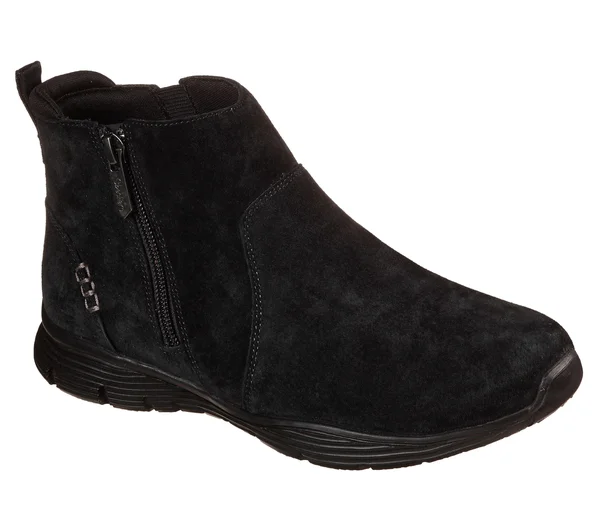 Skechers Women's Seager - Bobble Boots - Black/Black, 7.5