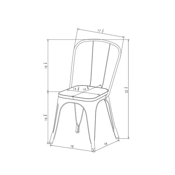 Carlisle High Back Metal Dining Chair Yellow Set of 2