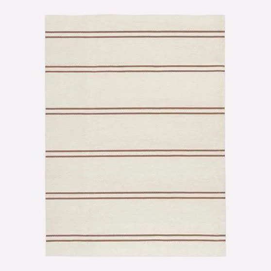 HTH Simple Striped Rug, 2.5x7, Mocha Mousse